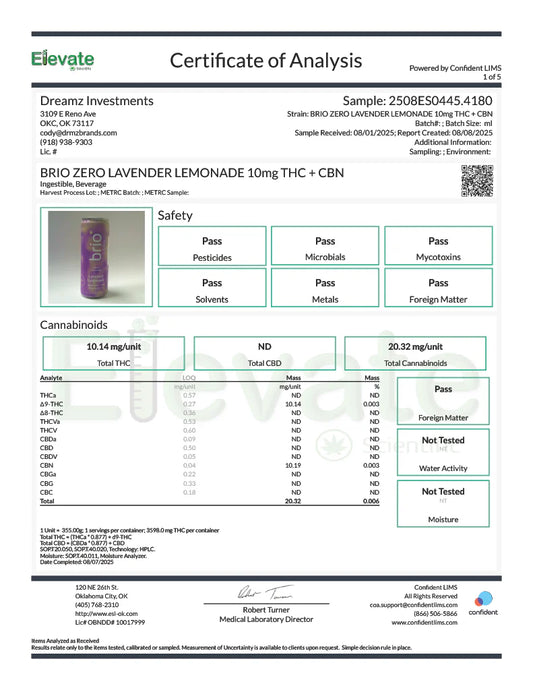 Brio | Lavender Lemonade | 6-pack