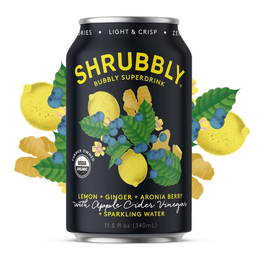 Shrubbly | Lemon, Ginger, & Aronia Berry | 6-pack
