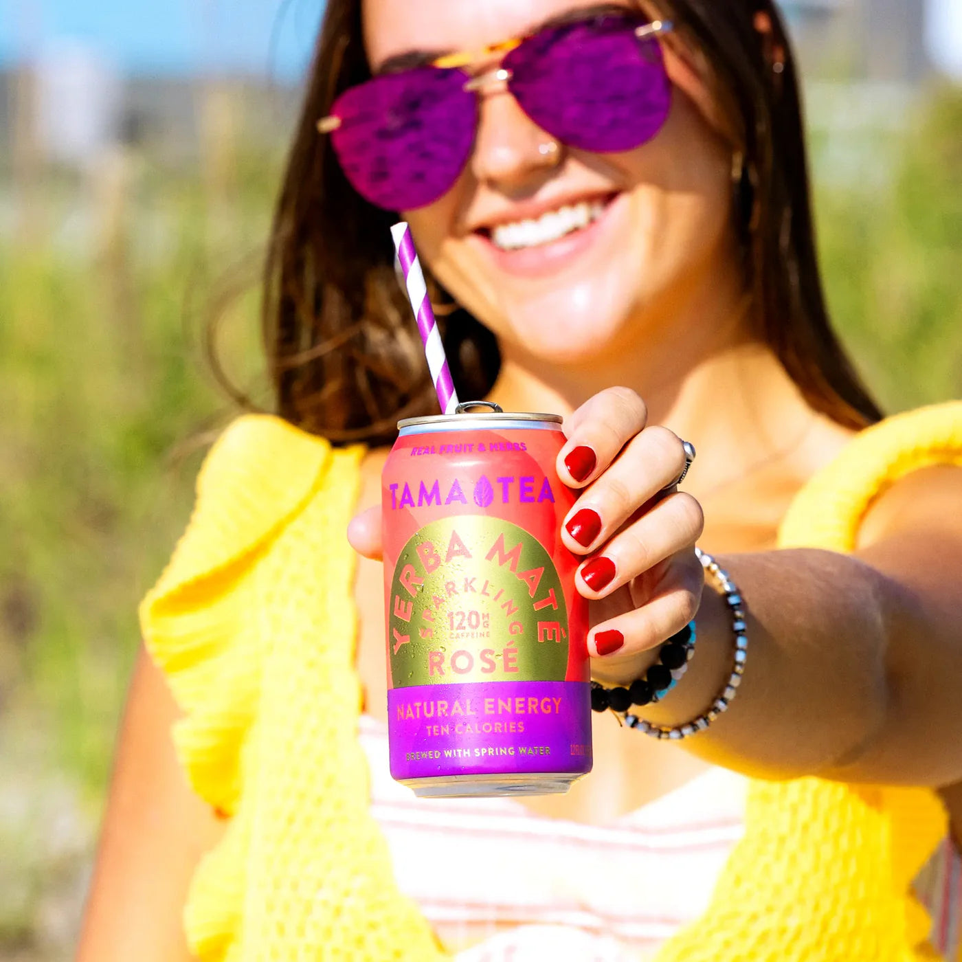 Tama Tea | Rose Lime Sparkling Yerba Maté | 6-pack