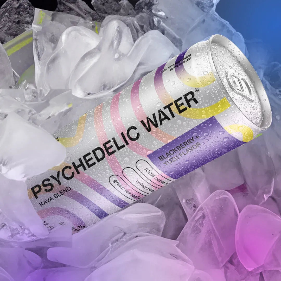 Psychedelic Water | Blackberry + Yuzu Kava Drink with Green Tea