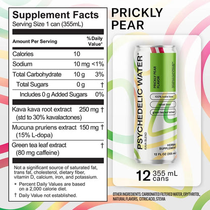 Psychedelic Water | Prickly Pear Kava Drink with Green Tea