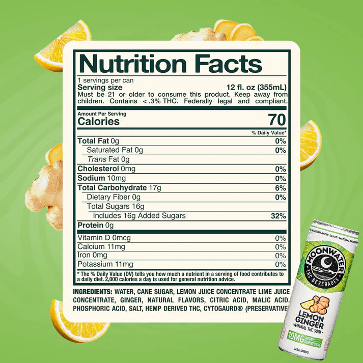 Moonwater | Lemon Ginger | 6-pack