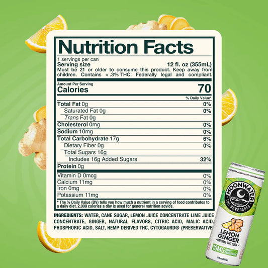 Moonwater | Lemon Ginger | 6-pack