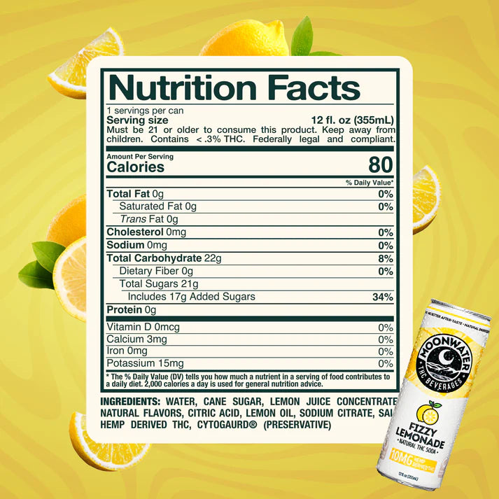 Moonwater | Fizzy Lemon | 6-pack